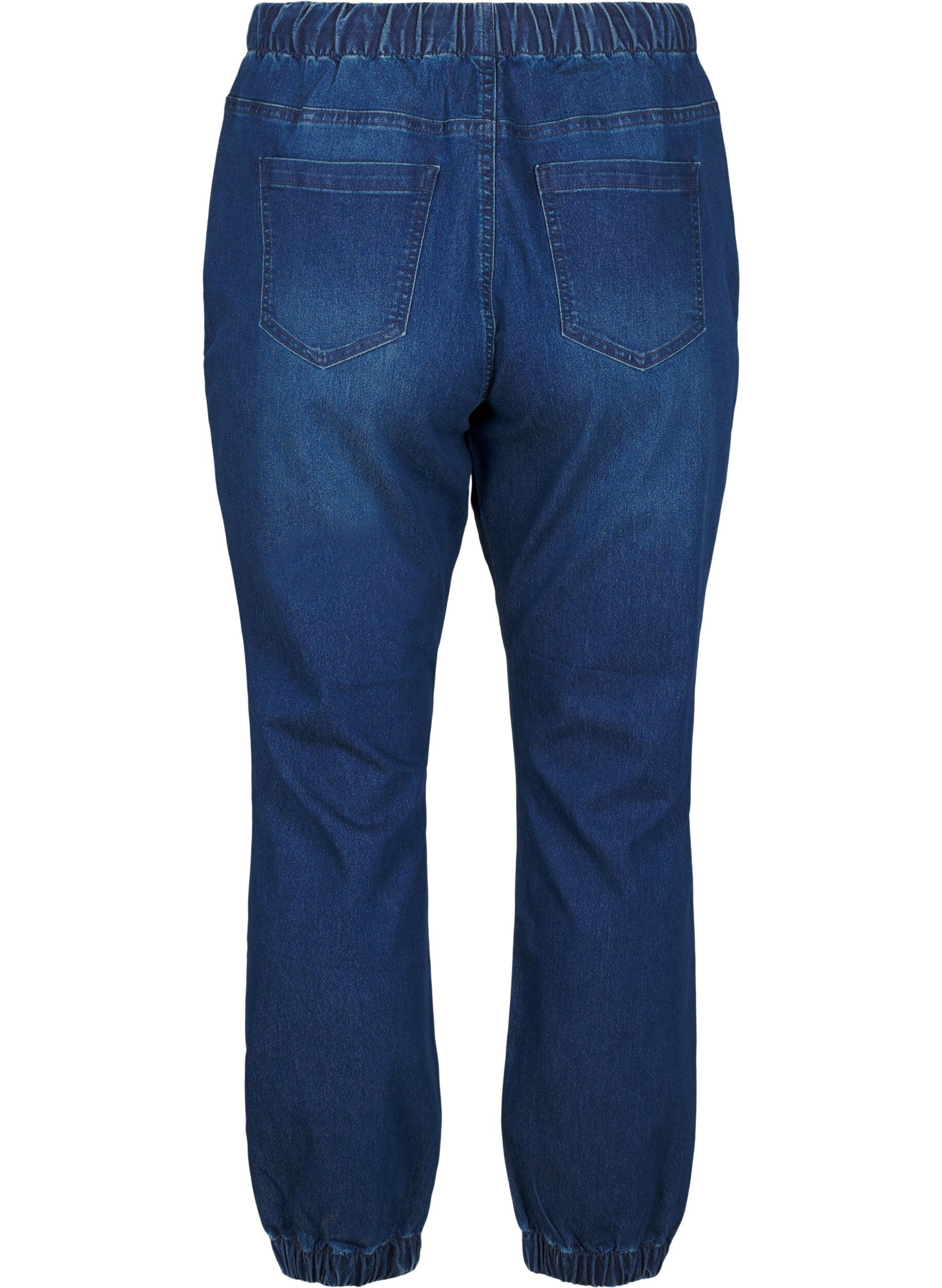 ZizziJoggebukse i denim med lommer, Bl&aring;, Packshot image number 1