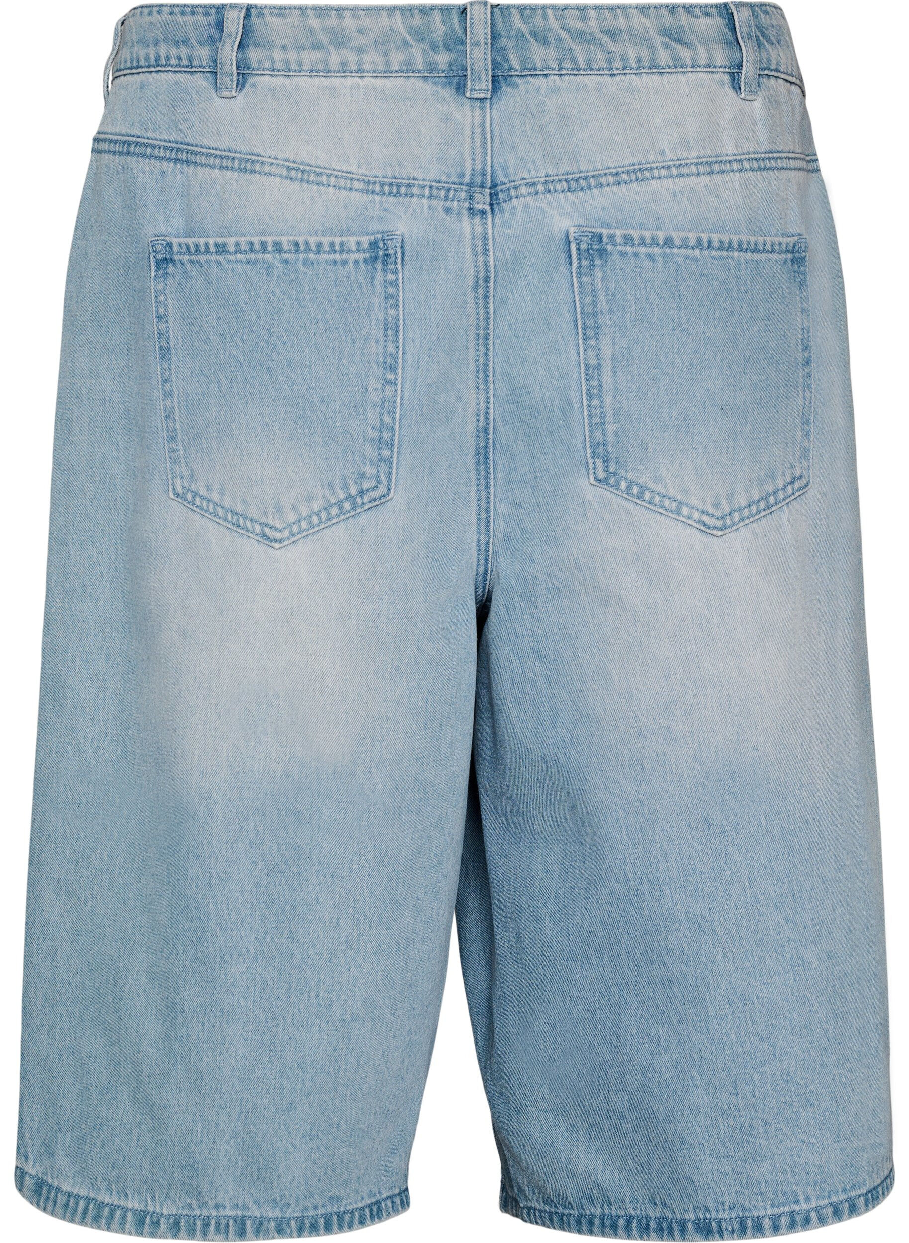 ZizziH&oslash;yt midjede denimshorts, Bl&aring;, Packshot image number 1