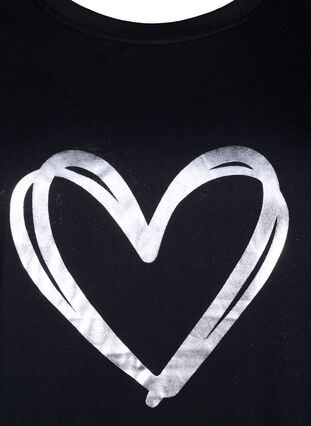 FLASH - T-skjorte med motiv, Black Silver Heart, Packshot image number 2