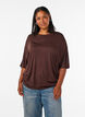 Loose fit T-skjorte i viskose jersey, Brun, Model image number 0