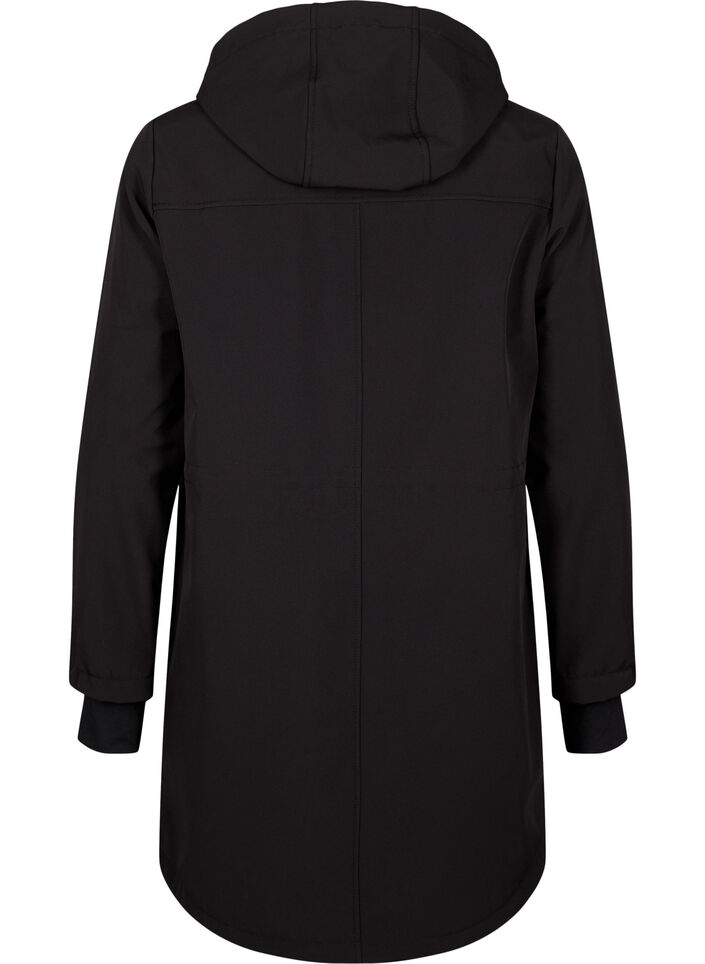 Softshell-jakke med avtagbar hette, Svart, Packshot image number 1