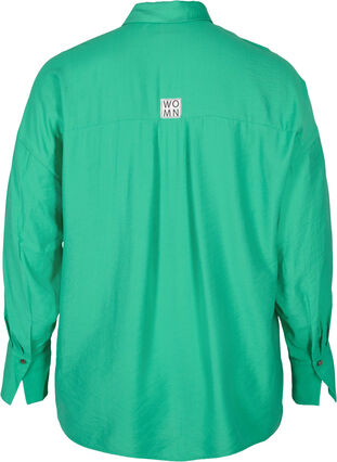 Viskoseskjorte med lange ermer, Mint, Packshot image number 1