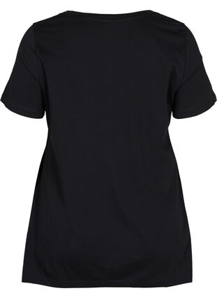 T-skjorte i bomull med A-form, Black FIERCE, Packshot image number 1