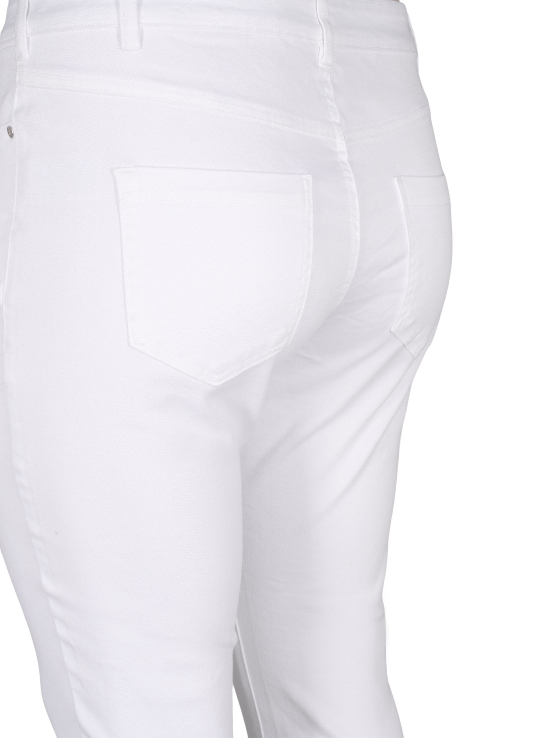 Zizzi Viona jeans med normal midje, Hvit, Packshot image number 3