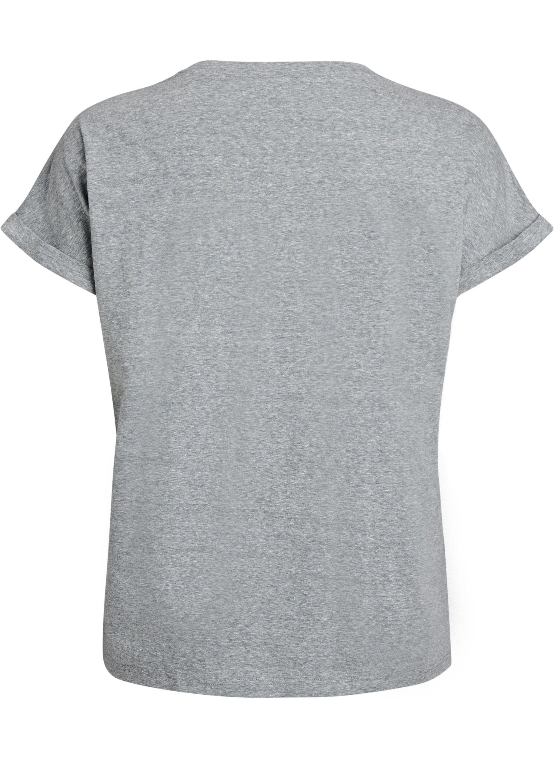 Zizzi Melert T-skjorte med korte ermer, Gr&oslash;nn, Packshot image number 1