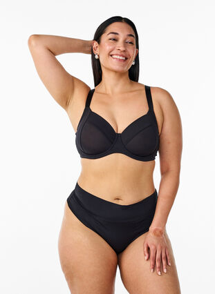 Zizzi Heldekkende basis BH i mesh, Black, Model image number 2