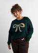 Strikkebluse med glittersl&oslash;yfe, Gr&oslash;nn, Model image number 0