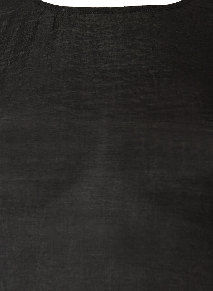 Bluse med ballongform og flaggermus ermer, Svart, Packshot image number 2