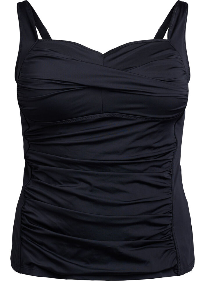 Tankini med blonder, Svart, Packshot image number 0