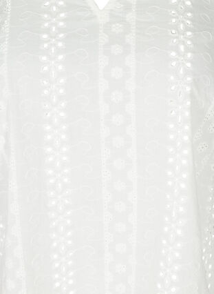 Bomullsbluse med broderi anglaise, Bright White, Packshot image number 2