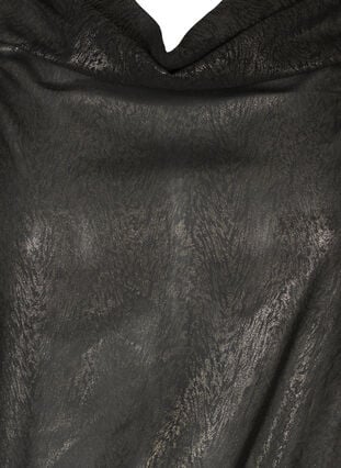 Bluse med puffermer og smock, Black w. Gold, Packshot image number 2