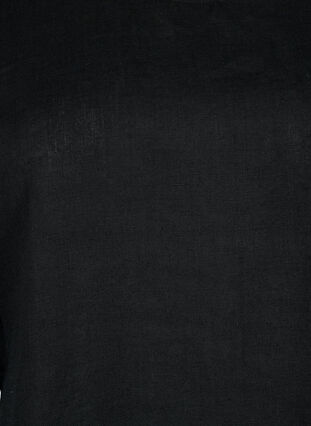 Kortermet bluse av 100% Lin, Black, Packshot image number 2