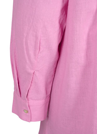 Lang skjorte i lin og bomull, Rosebloom, Packshot image number 4