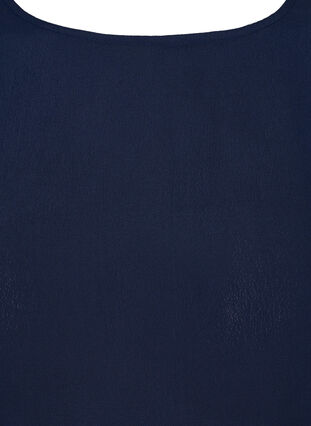 Viskosebluse med 3/4-ermer og smock, Navy Blazer, Packshot image number 2