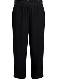 Løse bukser i lin og viskose, Black Solid Løse bukser i lin og viskose