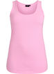 Ensfarget basic topp i bomull, Rosa, Packshot image number 0