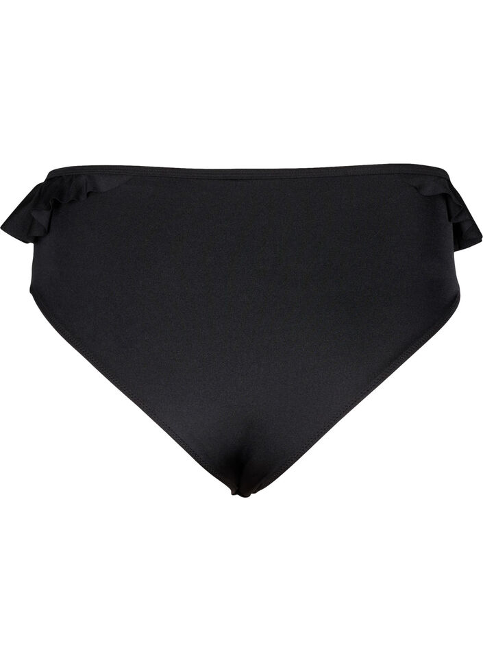Bikinitruse med volanger, Svart, Packshot image number 1