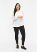 Bluse med lange ermer og heklede detaljer, Bright White, Model image number 2