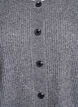 Ribbestrikket cardigan med knapper, Gr&aring;, Packshot image number 2