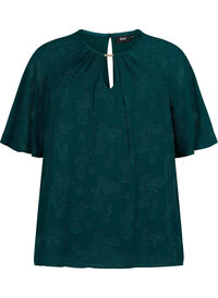 Kortermet bluse med struktur
