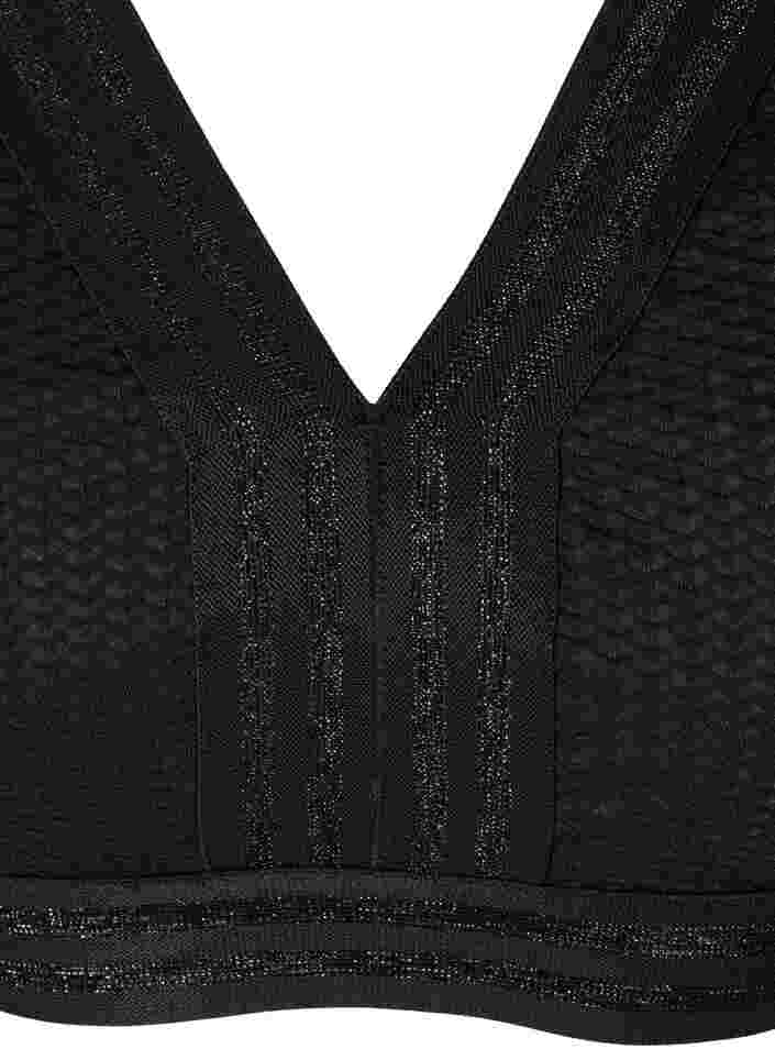 Bikinitopp med struktur og glitter, Black, Packshot image number 2