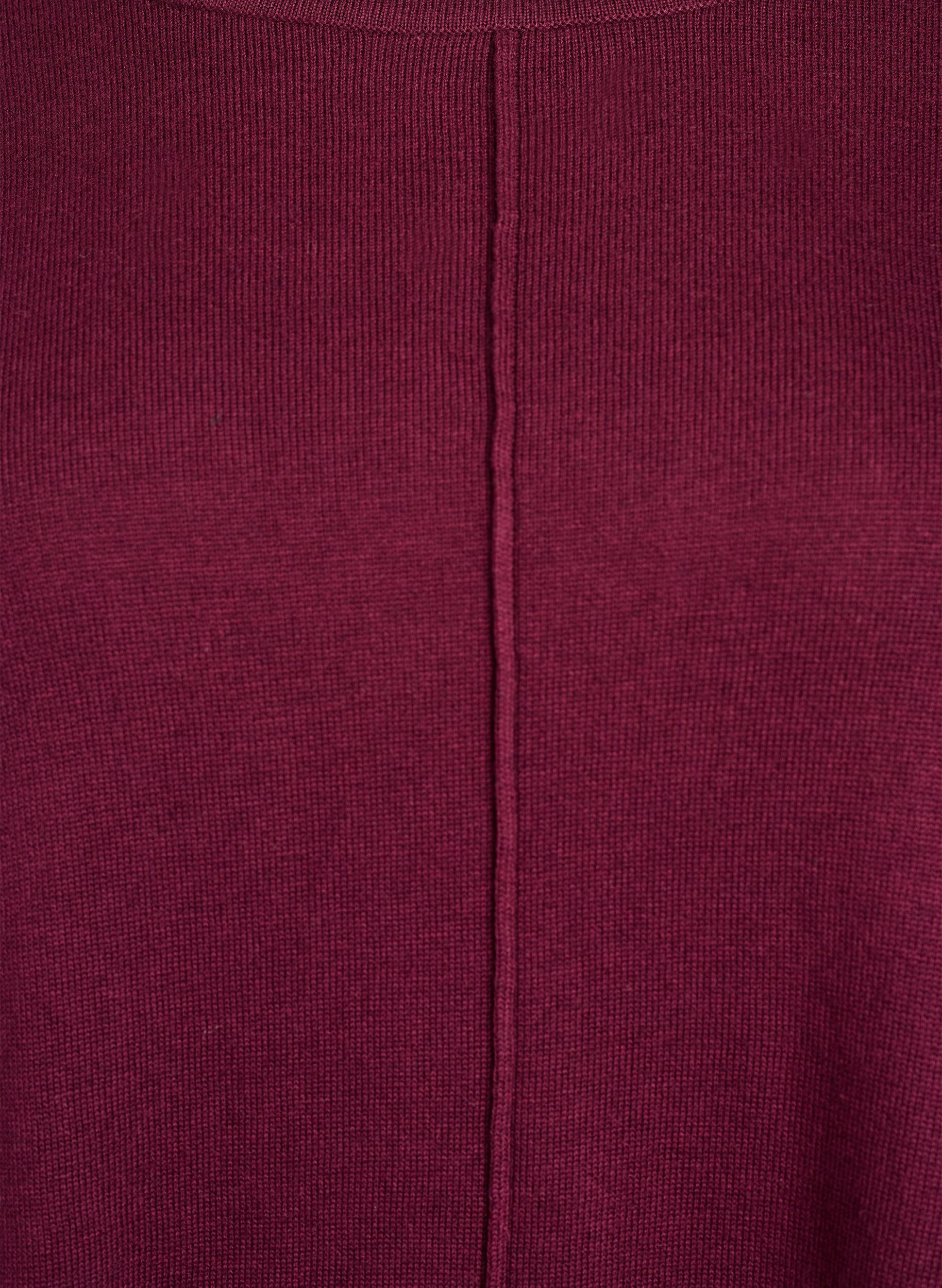 ZizziStrikket bluse i bomull og viskoseblanding, M&oslash;rk Bordeaux, Packshot image number 2