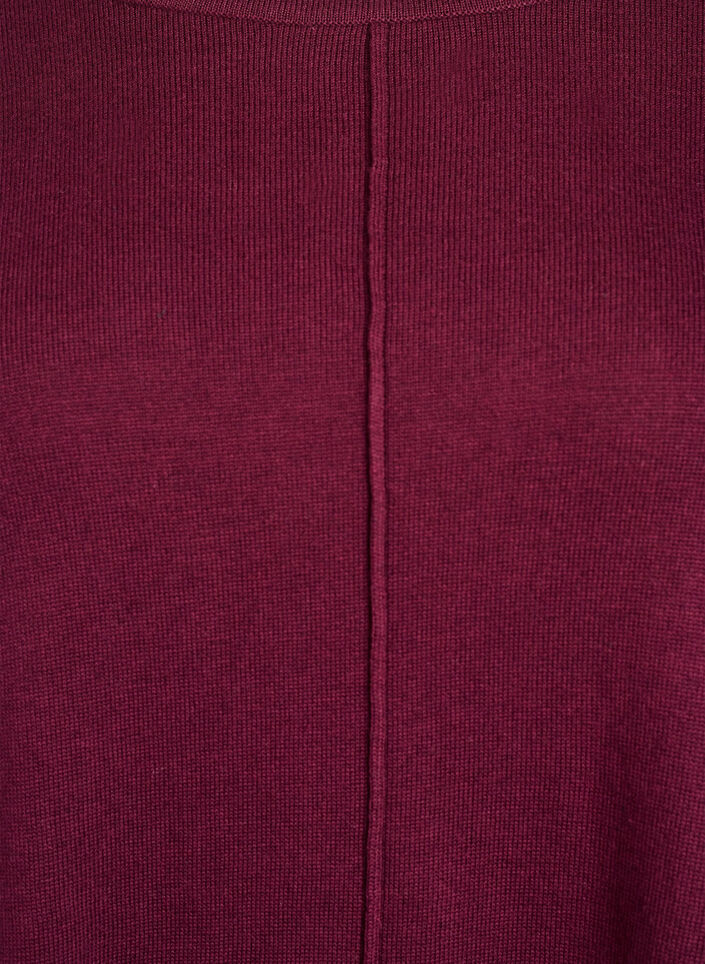 Strikket bluse i bomull og viskoseblanding, M&oslash;rk Bordeaux, Packshot image number 2