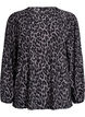 Bluse med lange ermer og leopardm&oslash;nster, Gr&aring;, Packshot image number 0