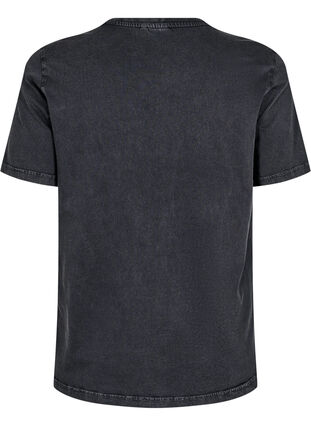 Zizzi T-skjorte med maljer og trykk, Grey Washed , Packshot image number 1