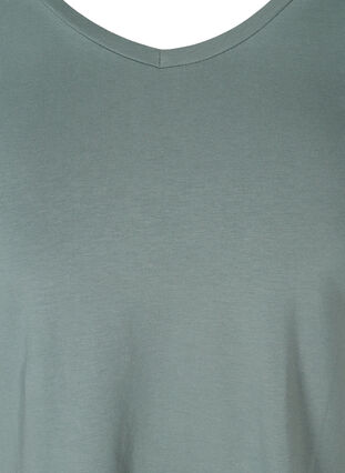 Basis T-skjorte med V-hals, Balsam Green, Packshot image number 2