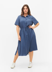 Skjortekjole med korte ermer, Vintage Indigo, Model