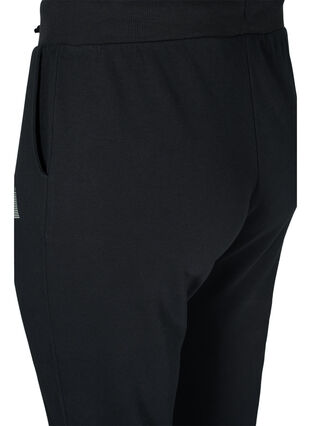 Ensfargede treningsbukser med lommer, Black, Packshot image number 3