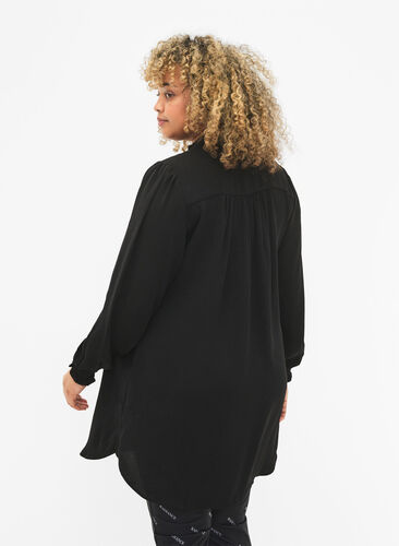 Tunika med vaffelsøm, Black, Model image number 1