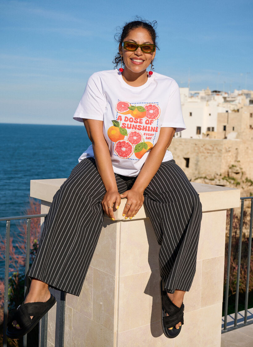 Løse bukser med høy midje og lommer, Svart, Image image number 0