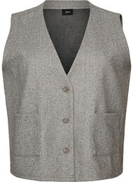 V-hals vest med knapper, Gr&aring;