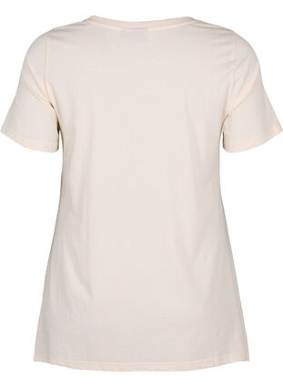 T-skjorte i bomull med tekst, Buttercream HAPPY, Packshot image number 1