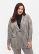 Rutete blazer med knappelukking, Brown Check, Model image number 0