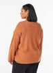 L&oslash;s strikkegenser med markante s&oslash;mmer, Orange, Model image number 2