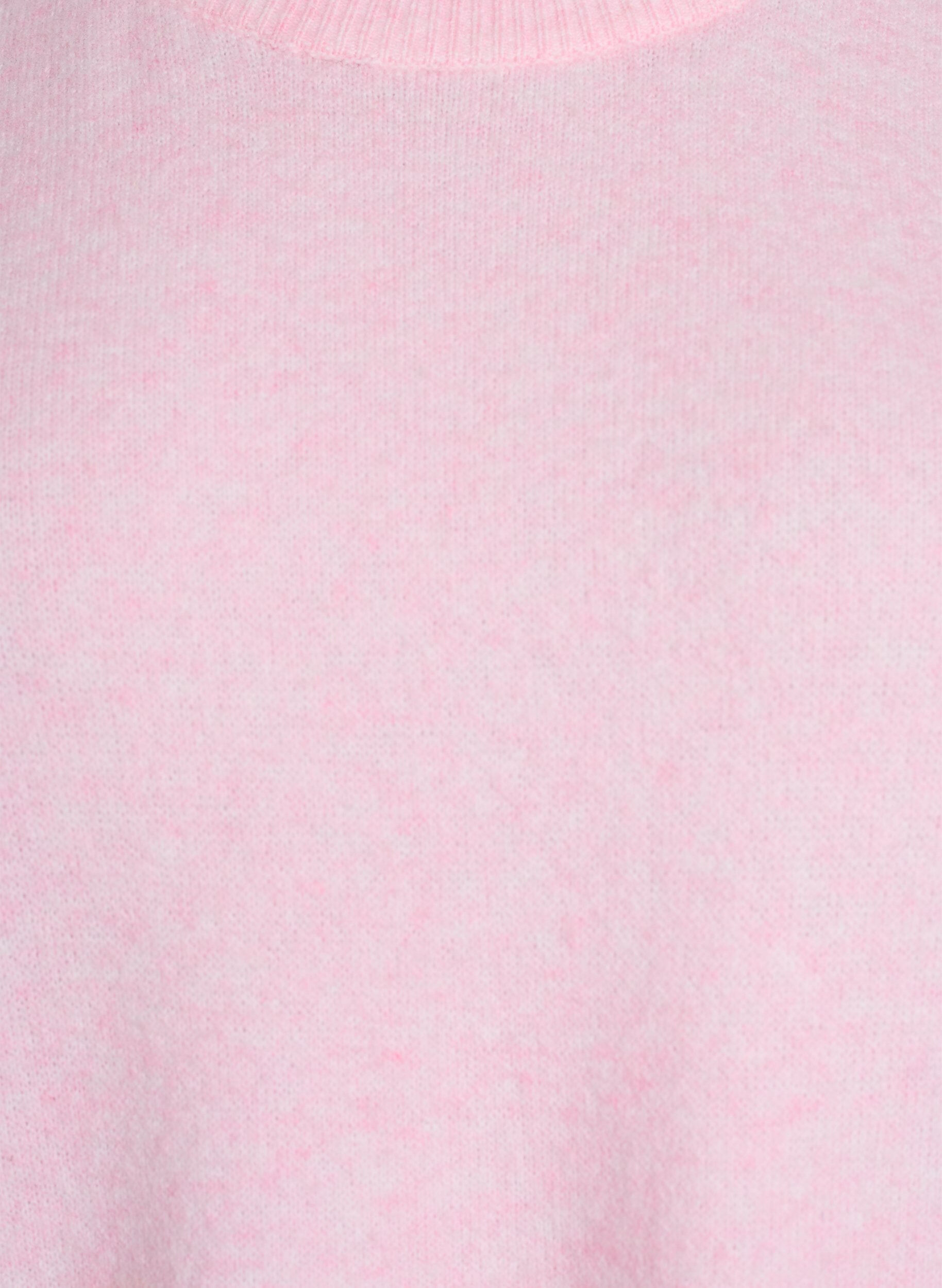 Zizzi L&oslash;s strikket bluse med korte ermer, Rosa, Packshot image number 2