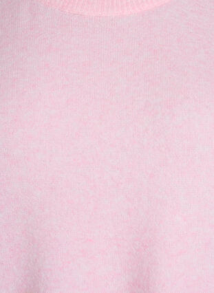 Zizzi Løs strikket bluse med korte ermer, Rosa, Packshot image number 2