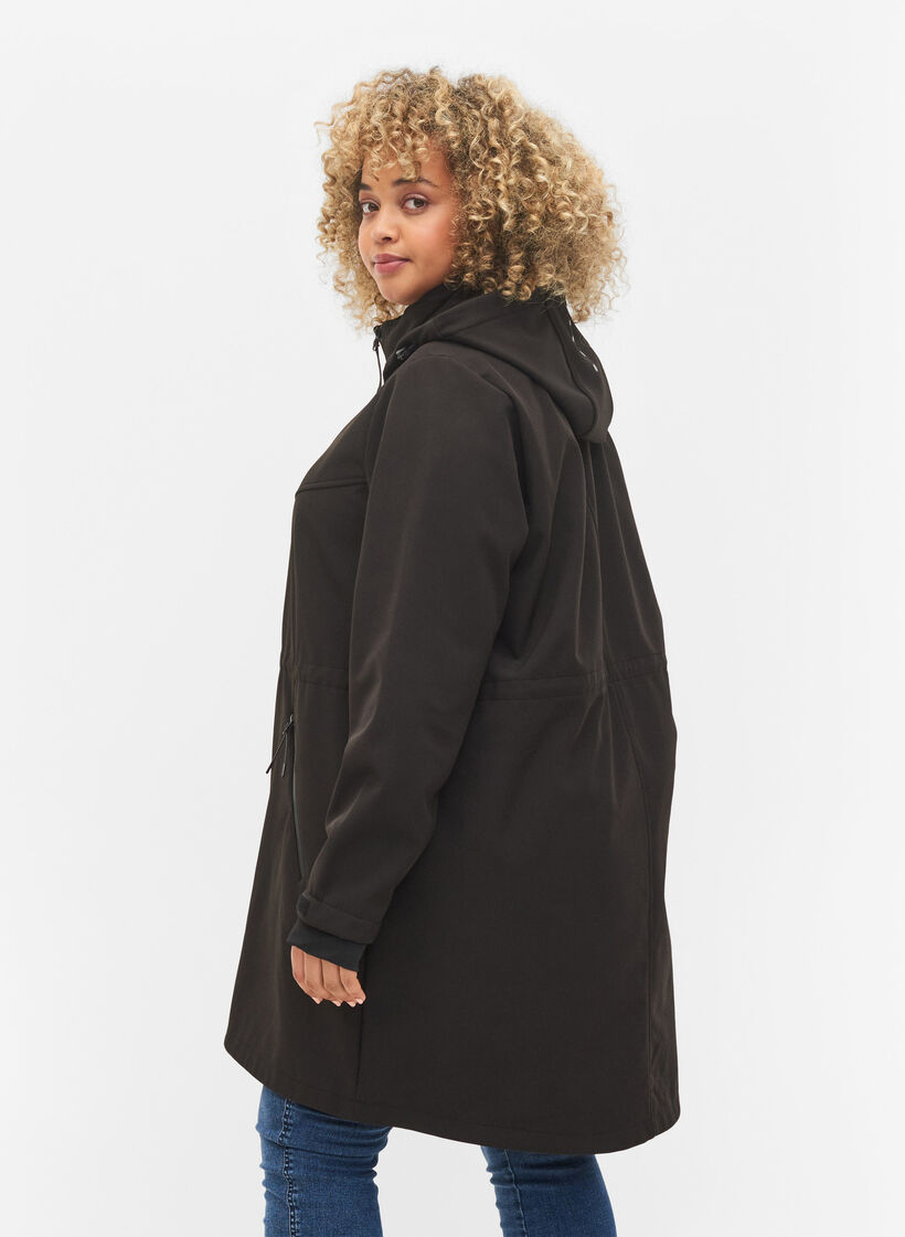 Softshelljakke med tilhørende fleece, Black Solid, Model image number 1