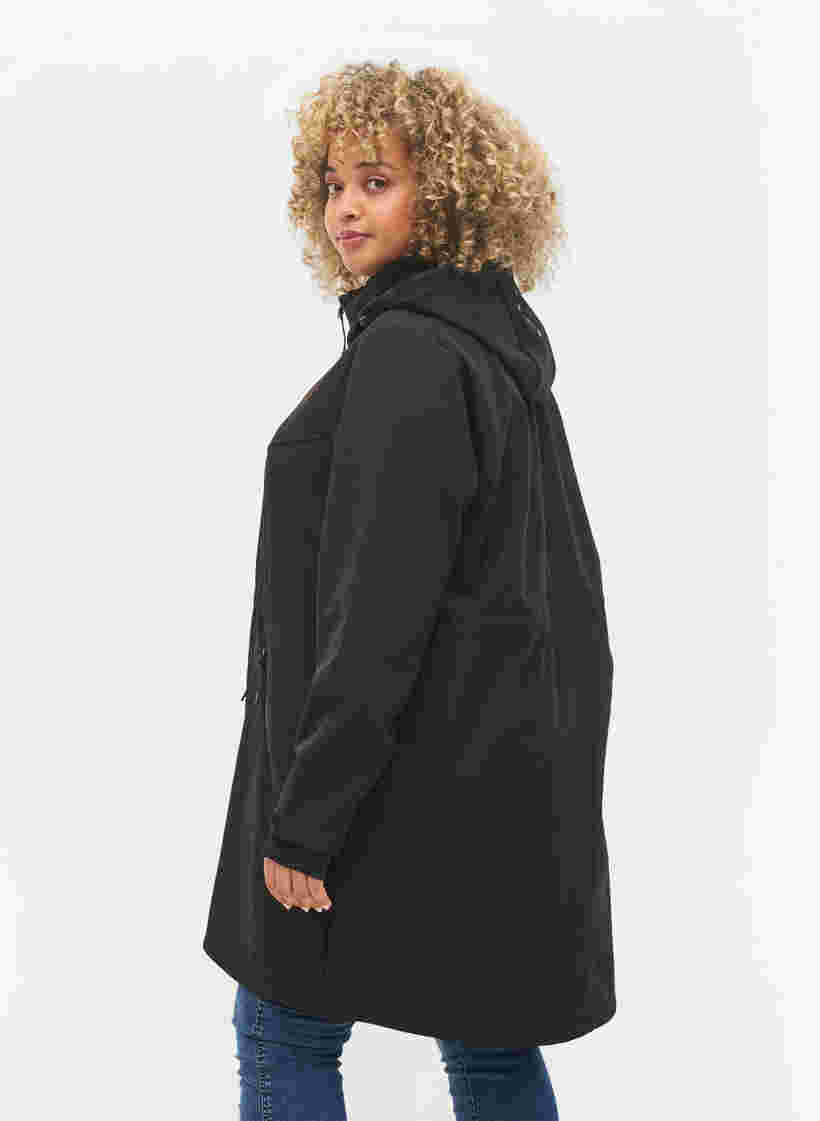 Softshelljakke med tilhørende fleece, Black Solid, Model image number 1