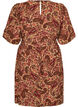 Kjole med paisleytrykk og knytebelte, Brun, Packshot image number 1