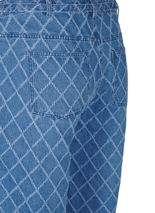 Zizzi Cropped Mille jeans med destroy-mønster, Blue Denim, Packshot image number 3