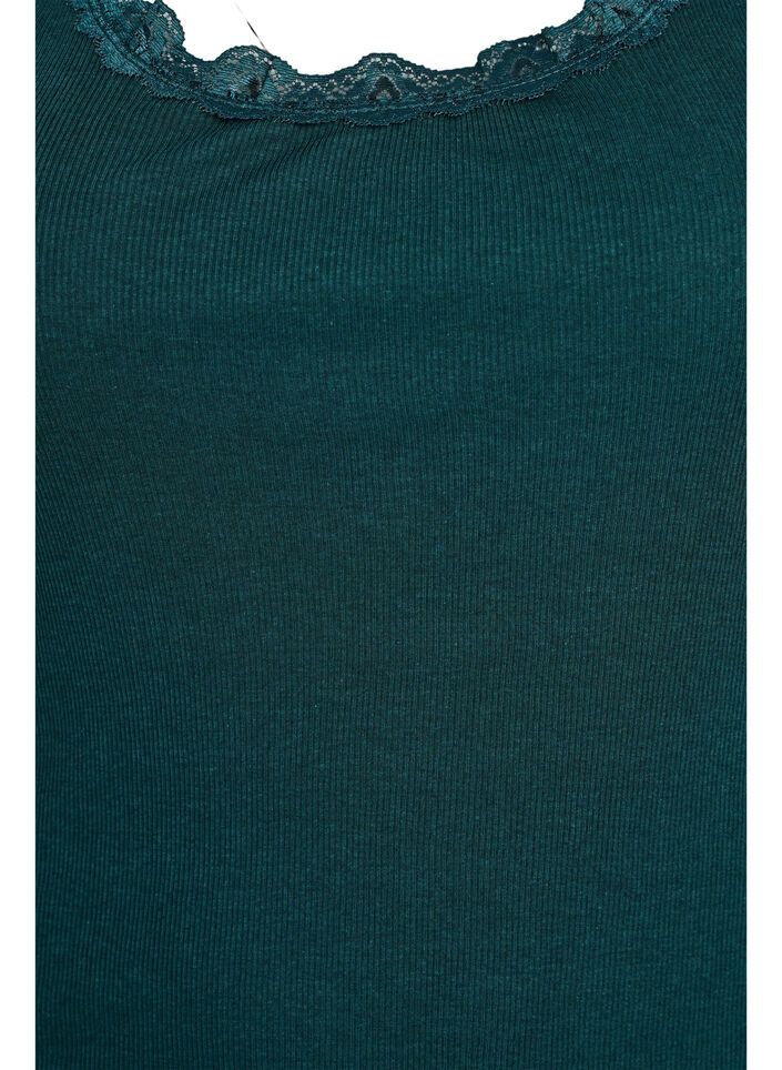 Topp med blondekant, Gr&oslash;nn, Packshot image number 2