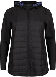 Treningsjakke med quilt og hette, Black