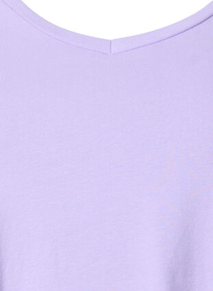Ensfarget basis T-skjorte i bomull, Lavender, Packshot image number 2