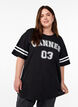 Sporty oversized college T-skjorte, Svart, Model image number 0