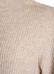 Ribbestrikket genser med puffede ermer og knapper, Beige, Packshot image number 2