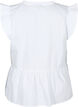 Ermeløs topp med knappelukking og volangdetaljer, Hvit, Packshot image number 1
